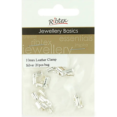 10mm Silver Colour Metal Alloy Leather Clamps